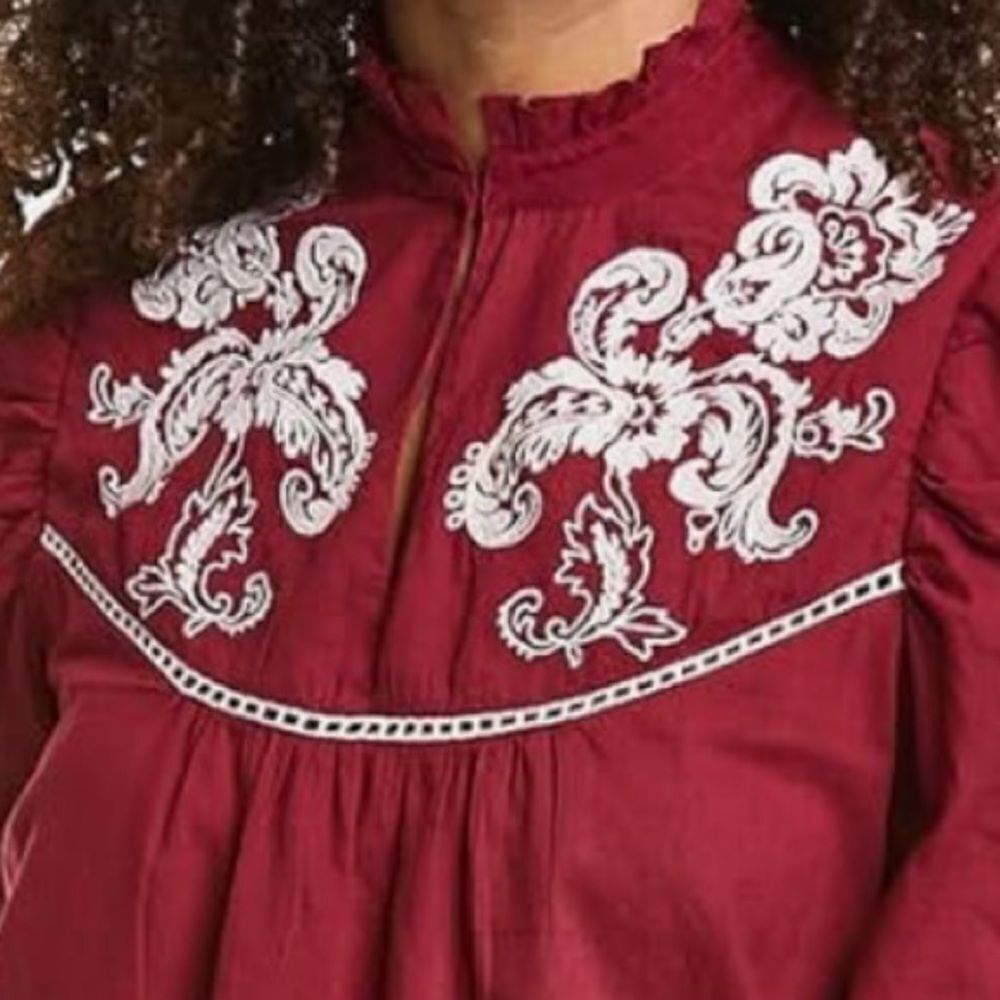 St. Roche Poppy Blouse in Berry and Ivory Embroidery. Size 4. NWT! - Picture 3 of 8